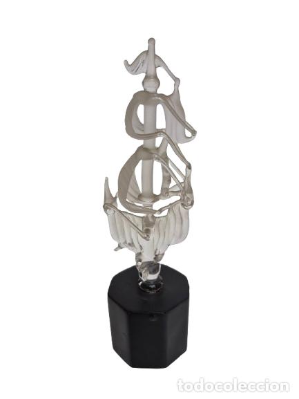 Antiquit&auml;ten: Escultura de Vidrio Soplado Barco, Velero - Cristal de Murano