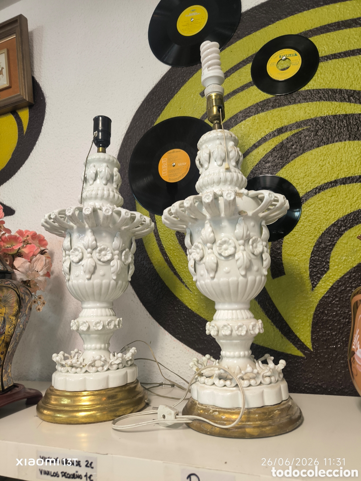 Antig&uuml;edades: Pareja l&aacute;mparas de Manises