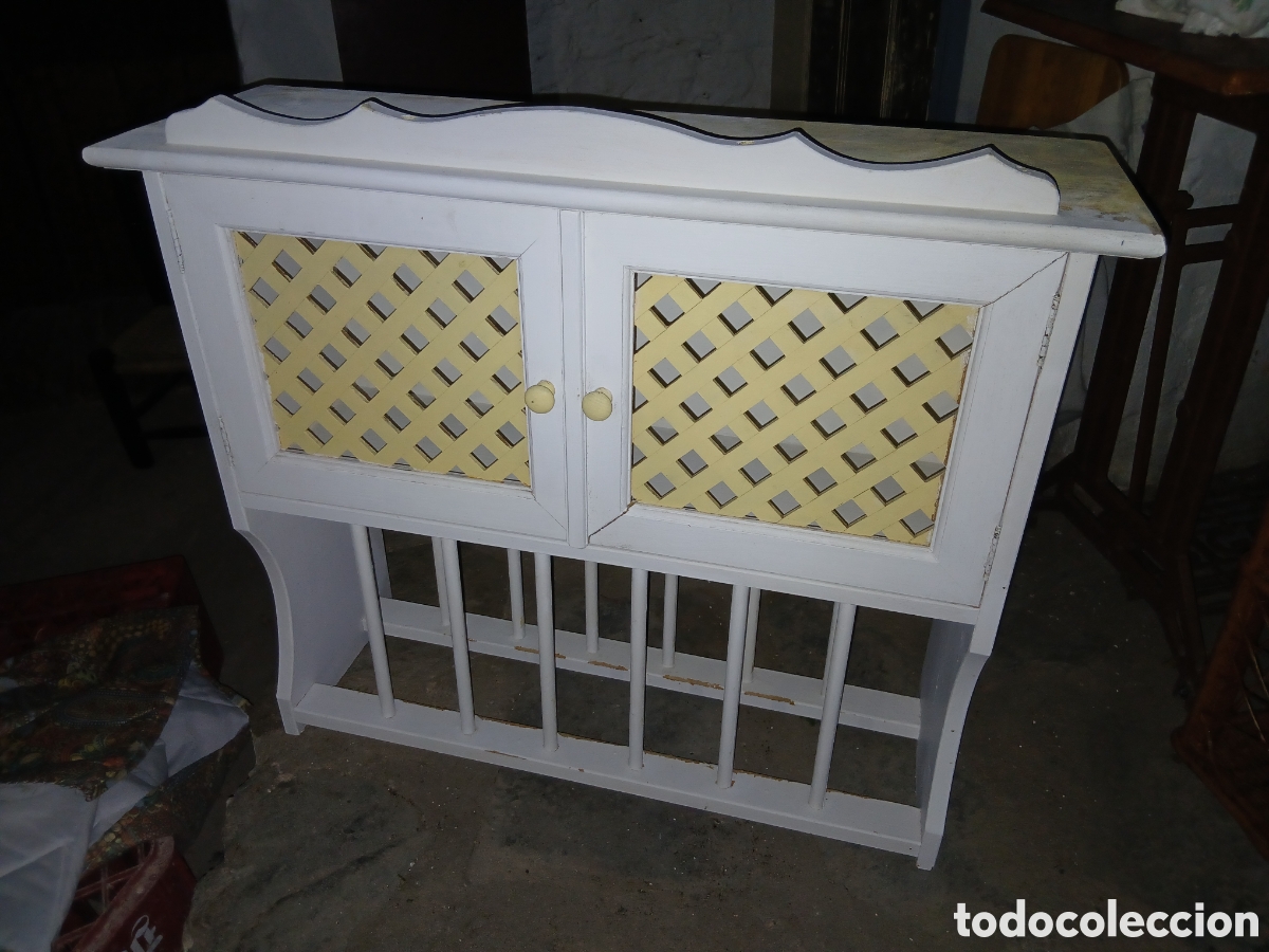 Antig&uuml;edades: Platera mueble antigua de madera - Foto 1