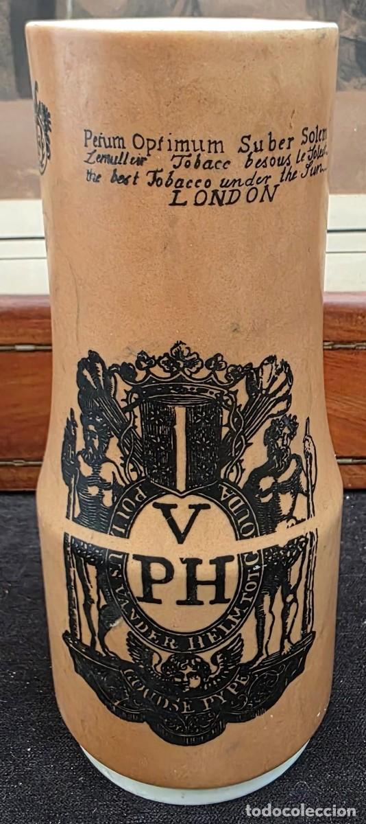 Antig&uuml;edades: Jarra Cer&aacute;mica Bidasoa Espa&ntilde;a Publicitaria VPH London Edici&oacute;n Conmemorativa 222 &ndash; 20x9 cm