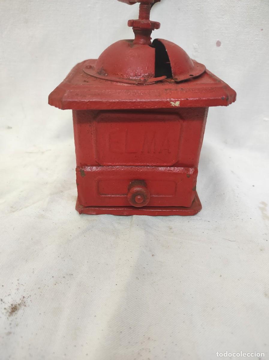 Antig&uuml;edades: Antiguo molinillo de caf&eacute; Elma rojo, met&aacute;lico!