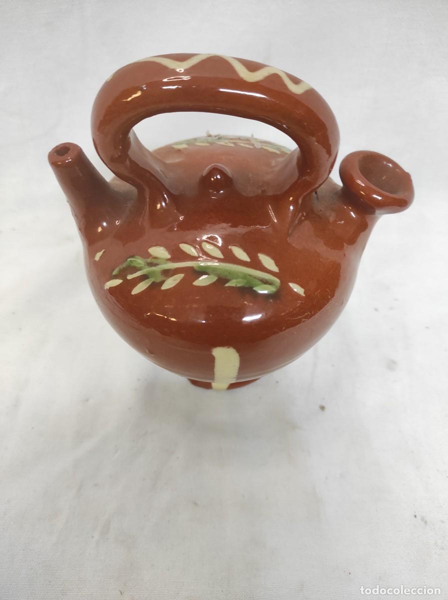 Antig&uuml;edades: Precioso cantir, botijo arte popular 16 cm!