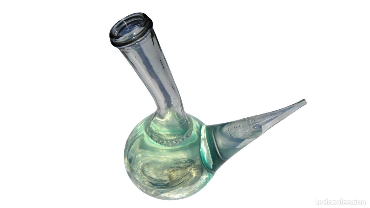 Antiguidades: PORR&Oacute;N ANTIGUO DE VIDRIO SOPLADO - TRANSPARENTE - CUERPO GLOBULAR - SIGLO XIX
