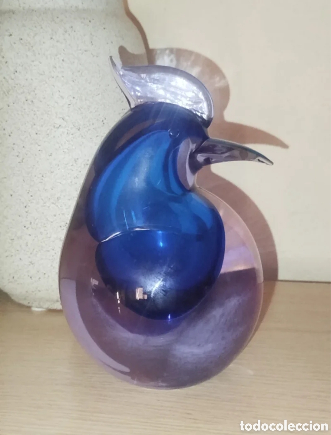 Antig&uuml;edades: P&aacute;jaro cristal Murano azul