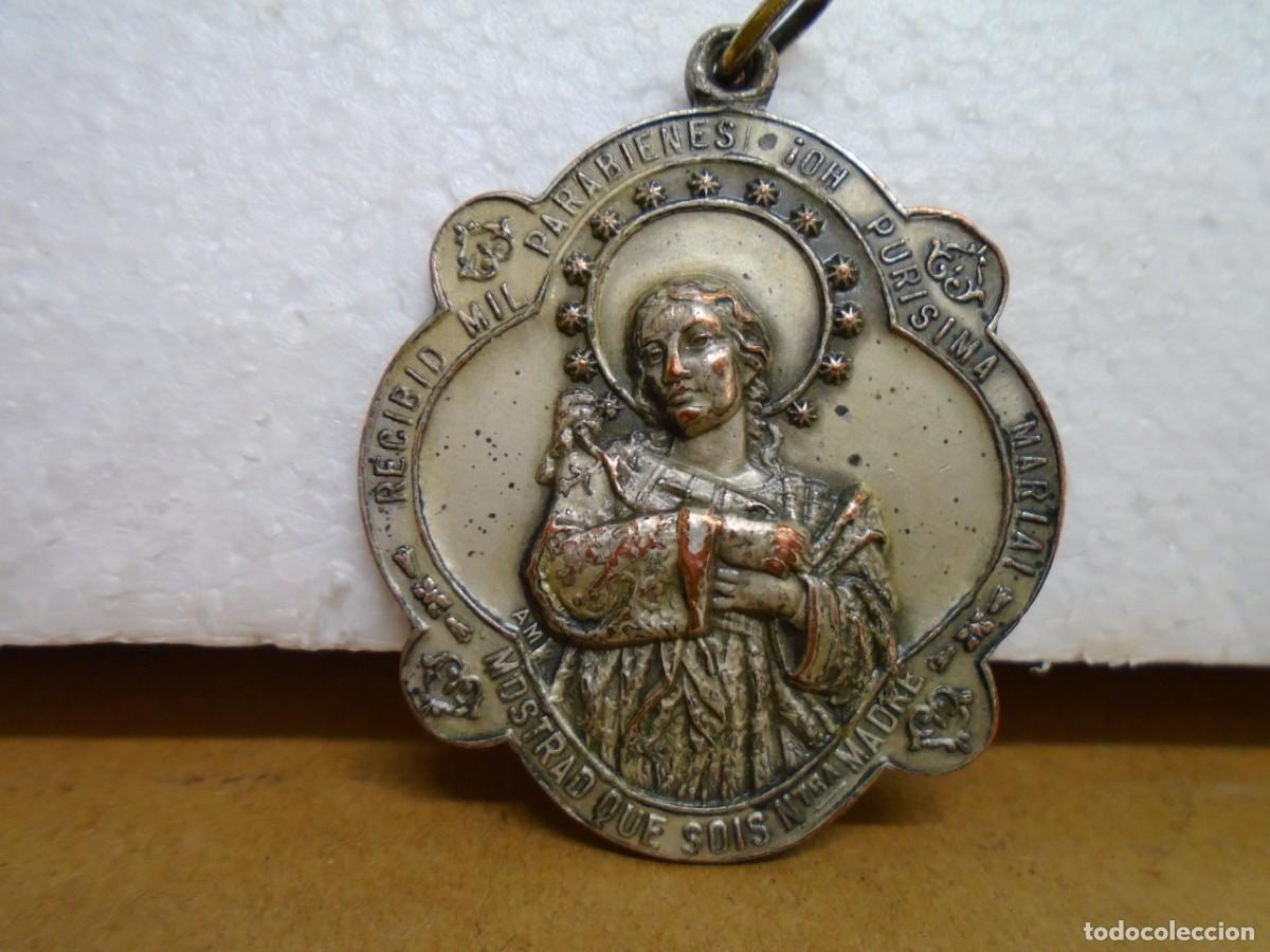 Antig&uuml;edades: ANTIGUA Y GRAN MEDALLA DE LOS PP.FRANCISCANOS DE HELLIN(ALBACETE)1946.COFRADIA DE LA PURISIMA.
