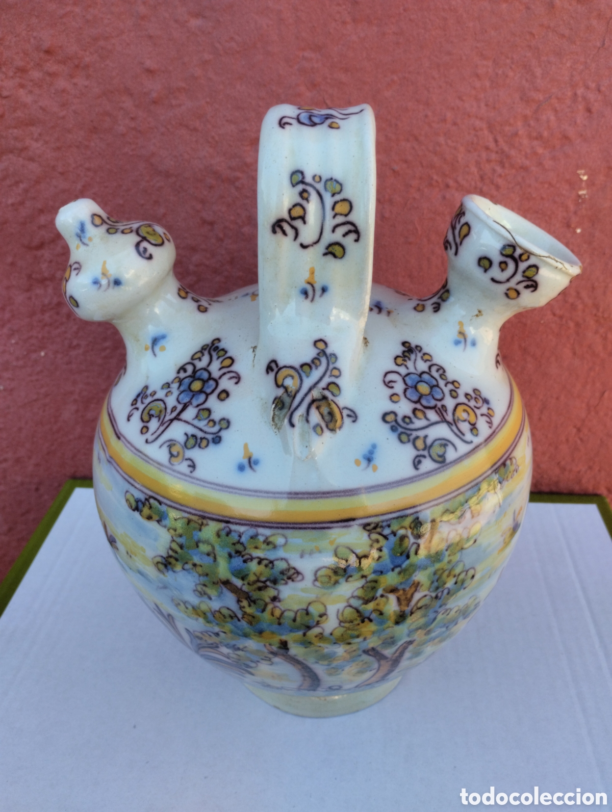 Antiques: Botijo antiguo cer&aacute;mica Talavera