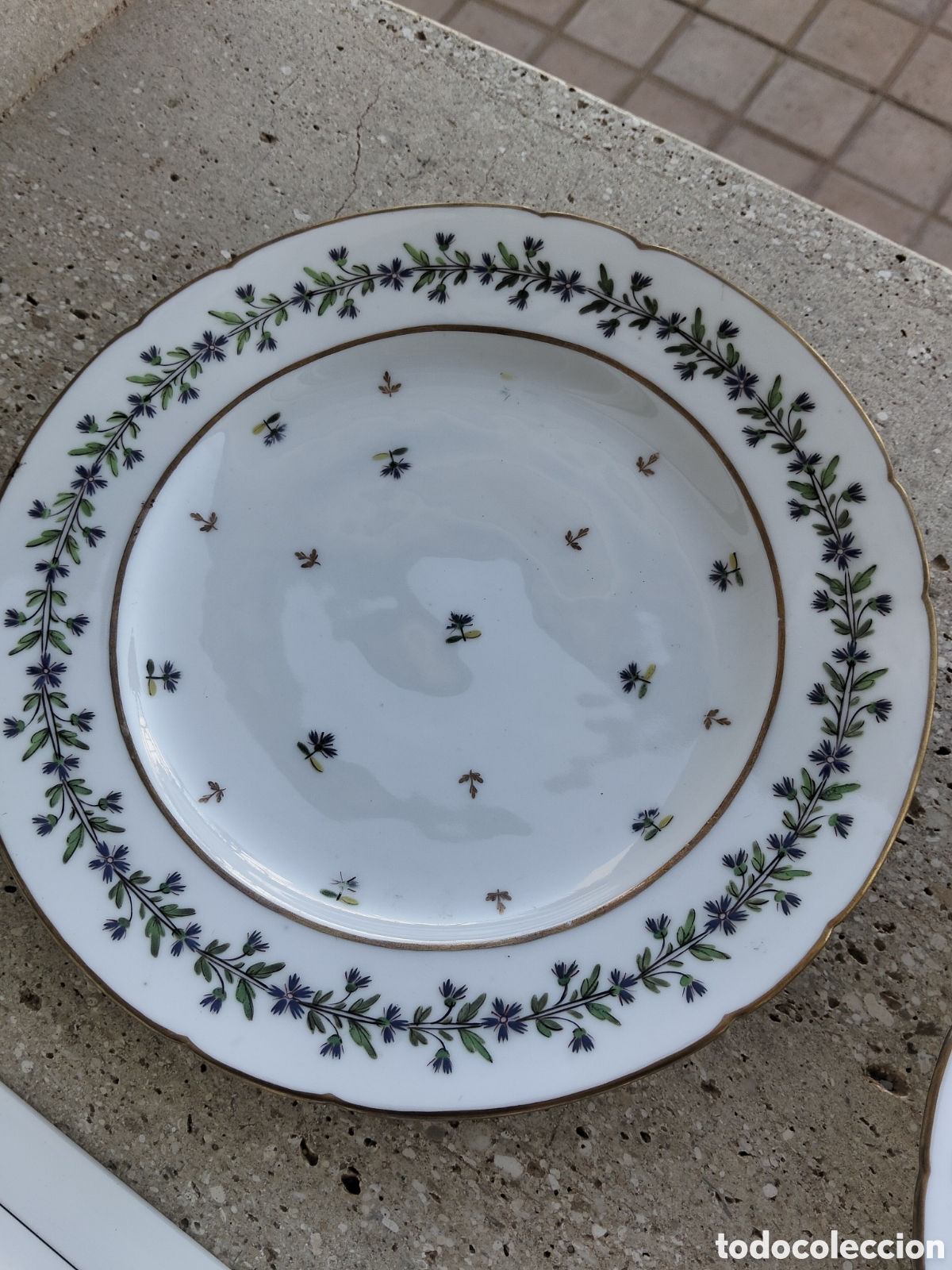 Antig&uuml;edades: Lote 6 Platos Llanos MZ Checoslovaquia Acianos Luis XVI