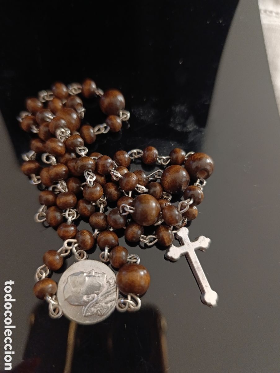 Antig&uuml;edades: Rosario Papa Juan Pablo II,Madera y metal