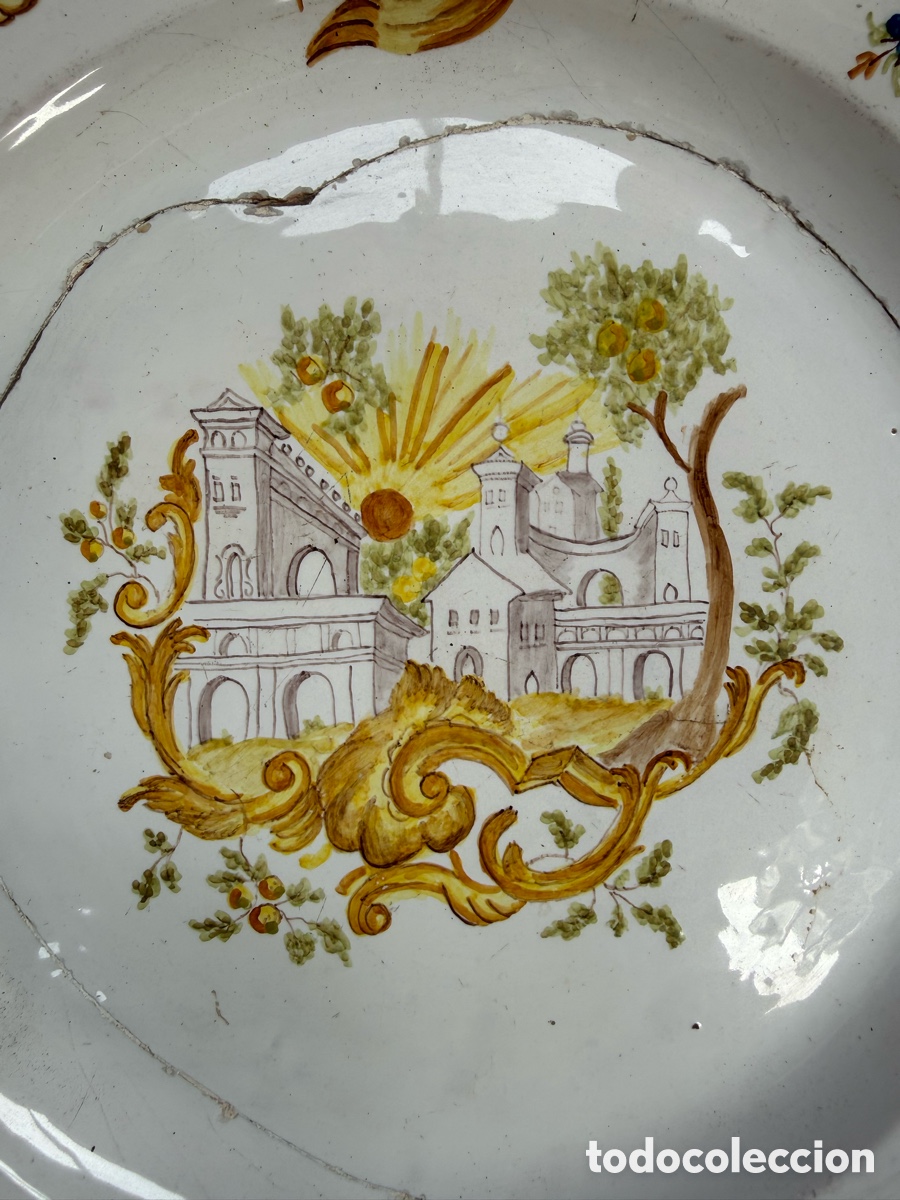 Antig&uuml;edades: Antiguo plato,siglo XIX,pintado a mano!Una Iglesia!