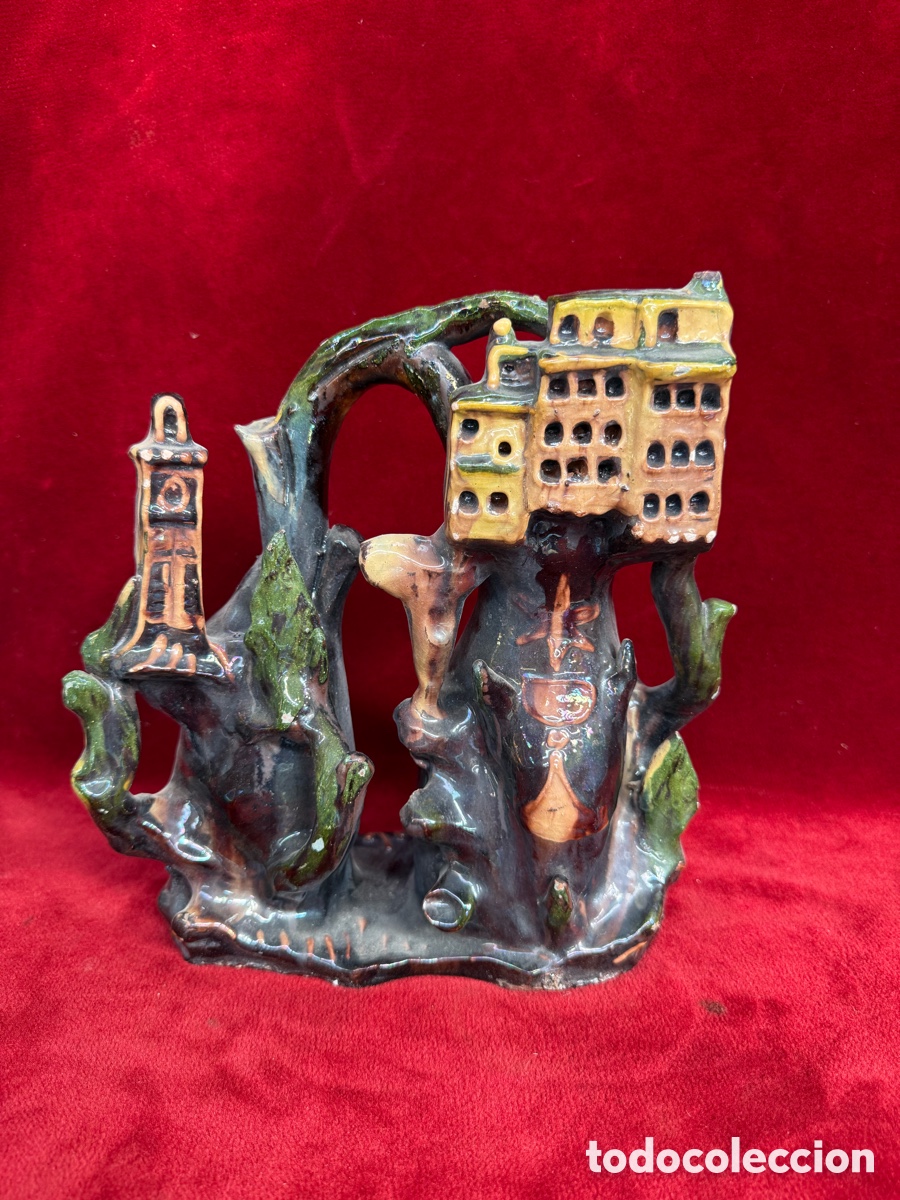 Antig&uuml;edades: Precioso y antiguo botijo de Cuenca!Ceramica vidriada!