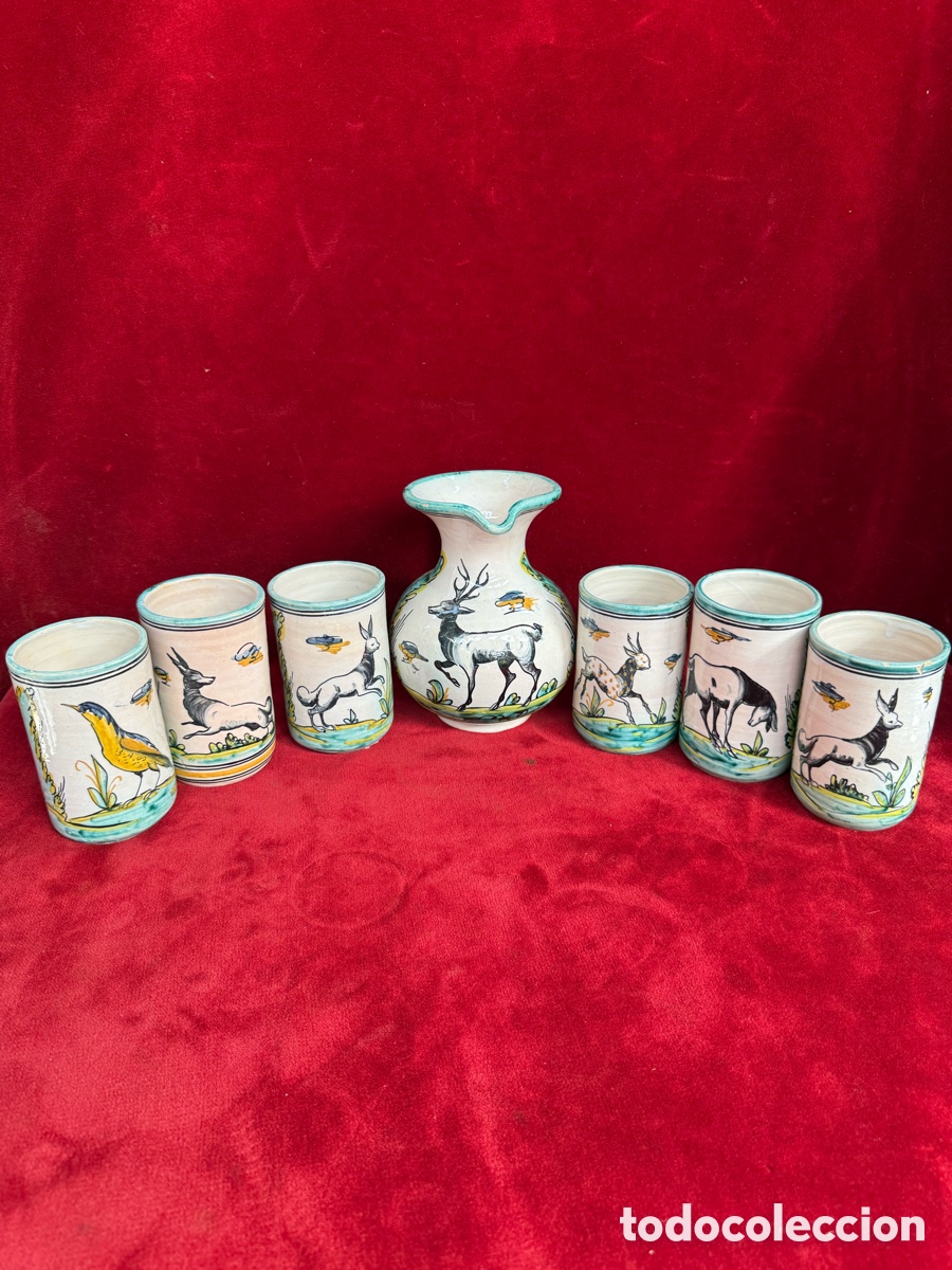 Antig&uuml;edades: Precioso juego de beber vino!Ceramica Alfar del rio!