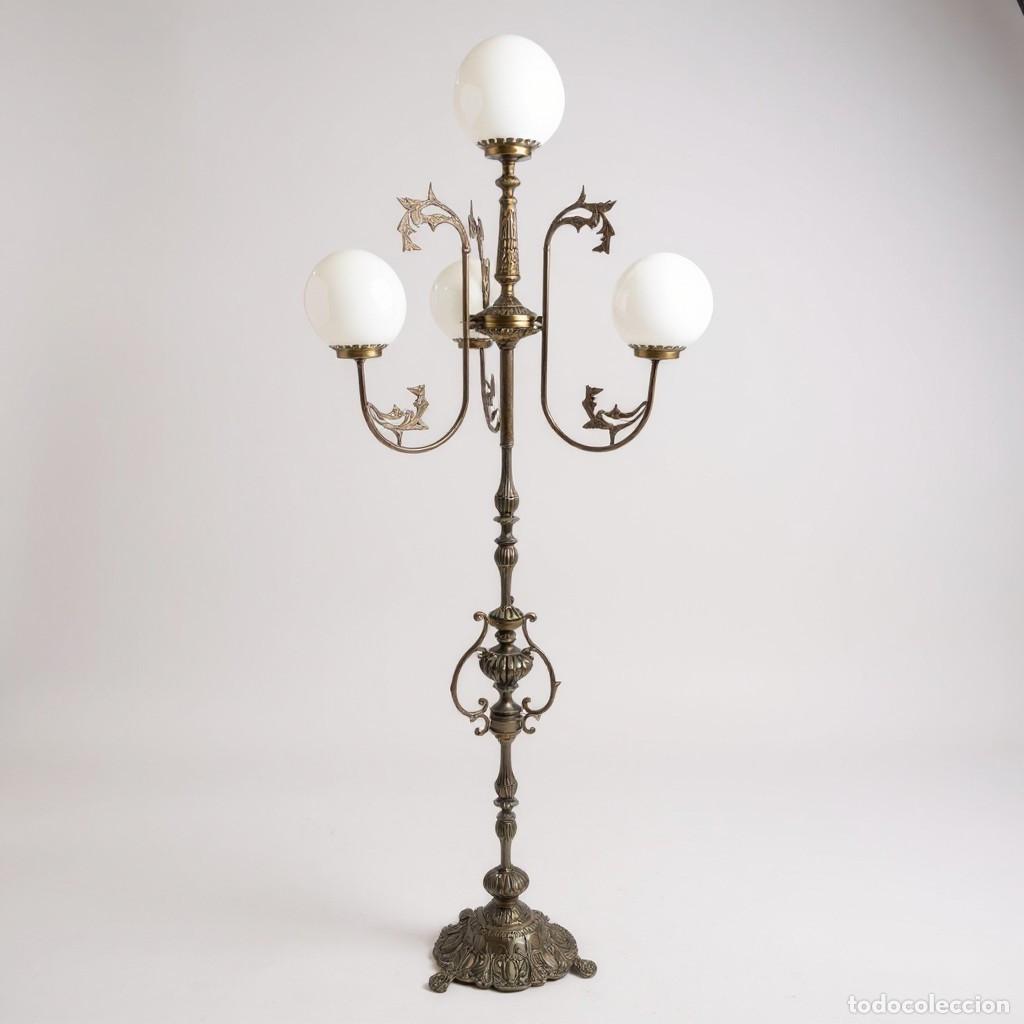 Antig&uuml;edades: gran lampara palaciega clasica en bronce y cristal 185cm antigua regency