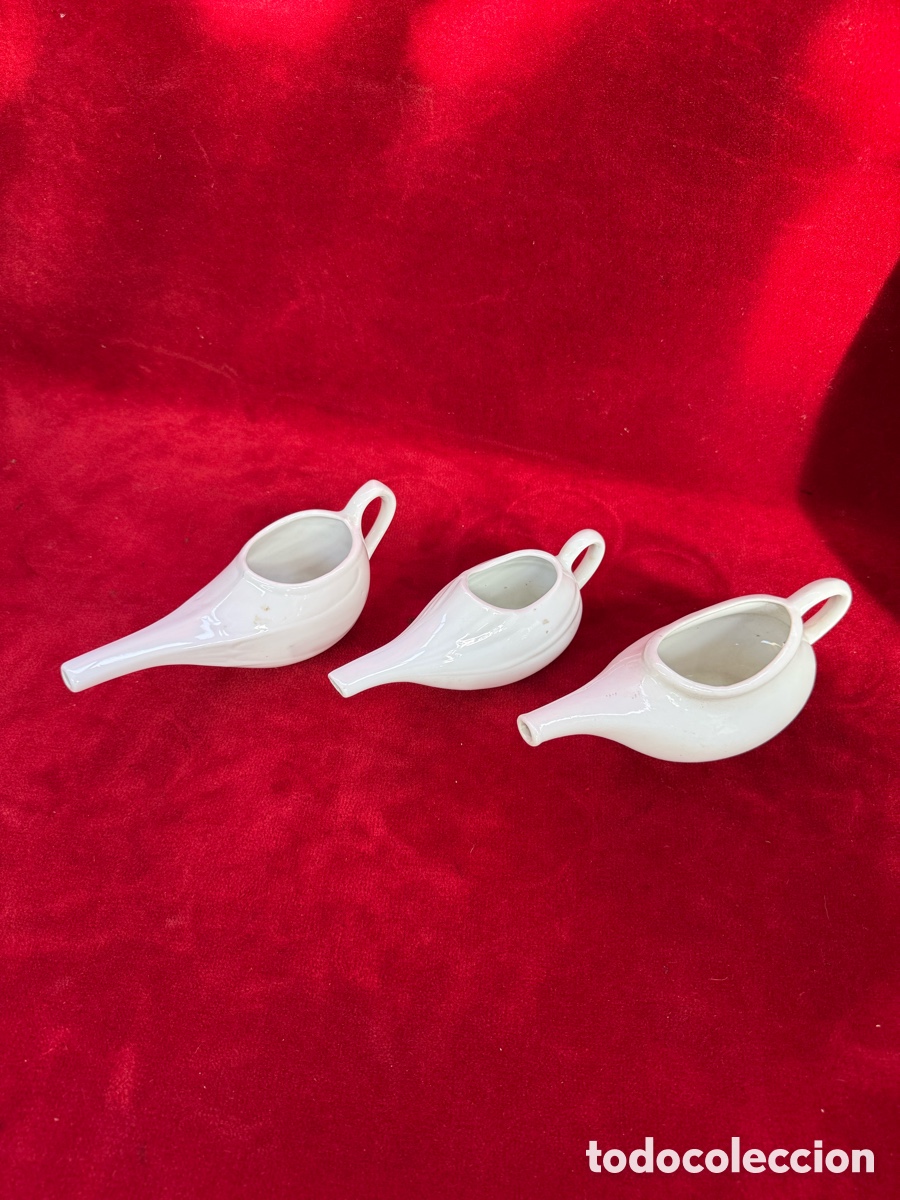 Antig&uuml;edades: Lote de 3 antiguos pisteros de ceramica!