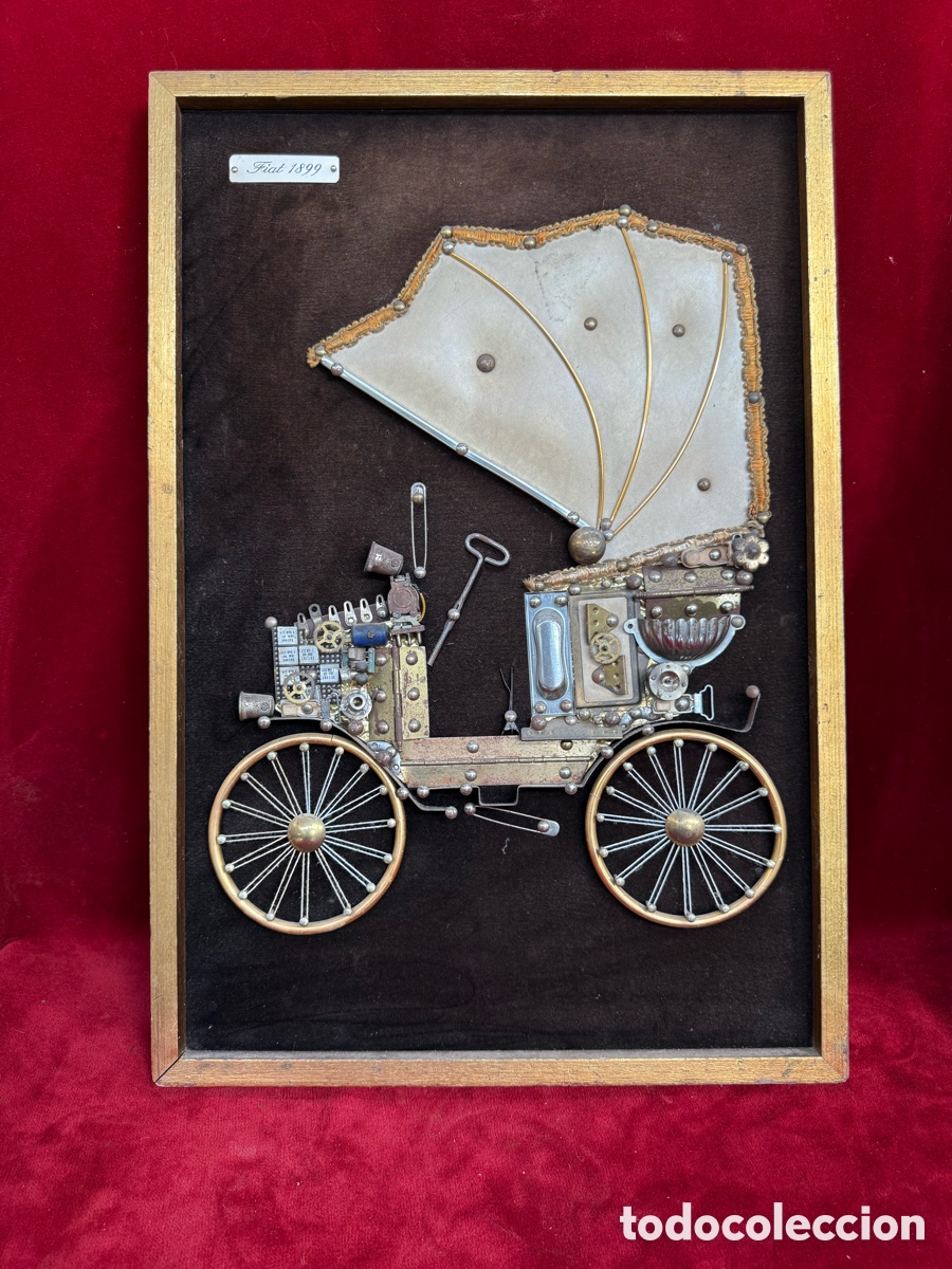 Antig&uuml;edades: Antiguo cuadro hecho de piezas Fiat 1899!