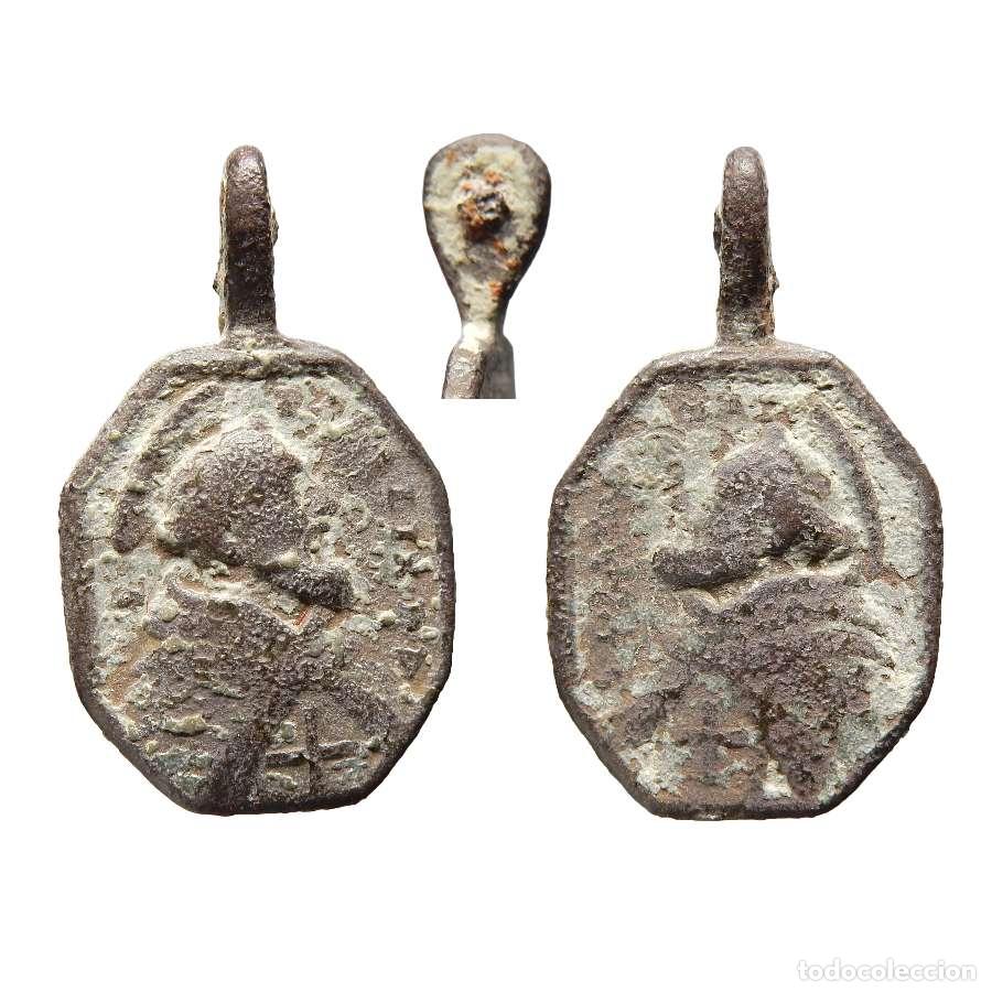Antig&uuml;edades: Medalla religiosa en metal, siglo XVIII, 24 mm. 919-M