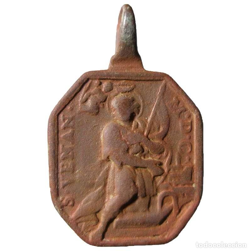 Antig&uuml;edades: Medalla de San Venancio de Camerino y la Virgen Mar&iacute;a. 932-M