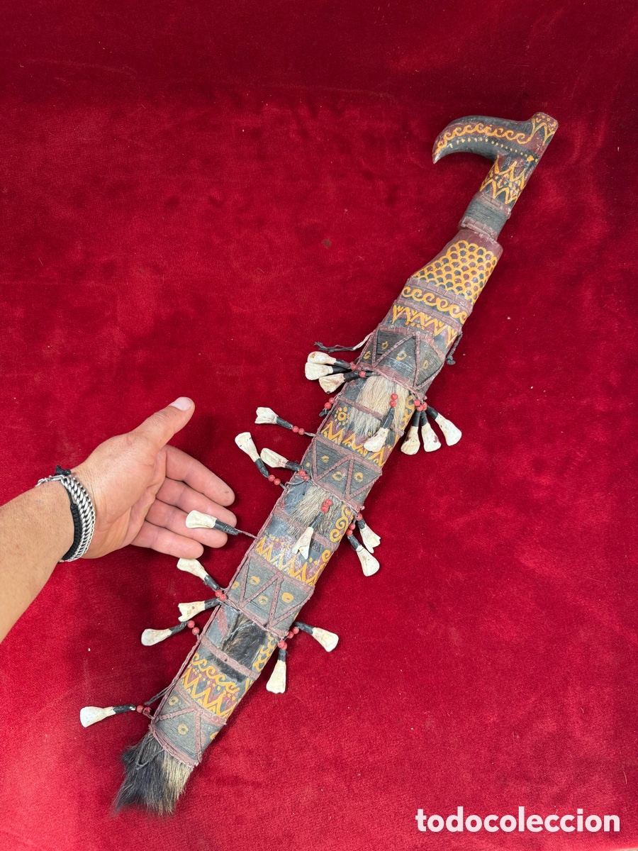 Antig&uuml;edades: Antigua espada Mandau,Dayak de Borneo,Rituales!