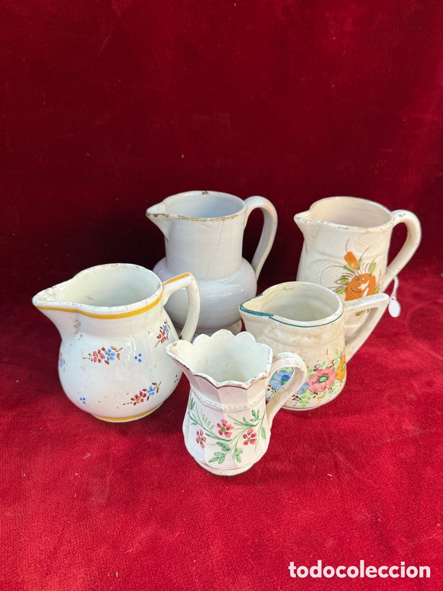 Antig&uuml;edades: Lote de jarras antiguas de ceramica!