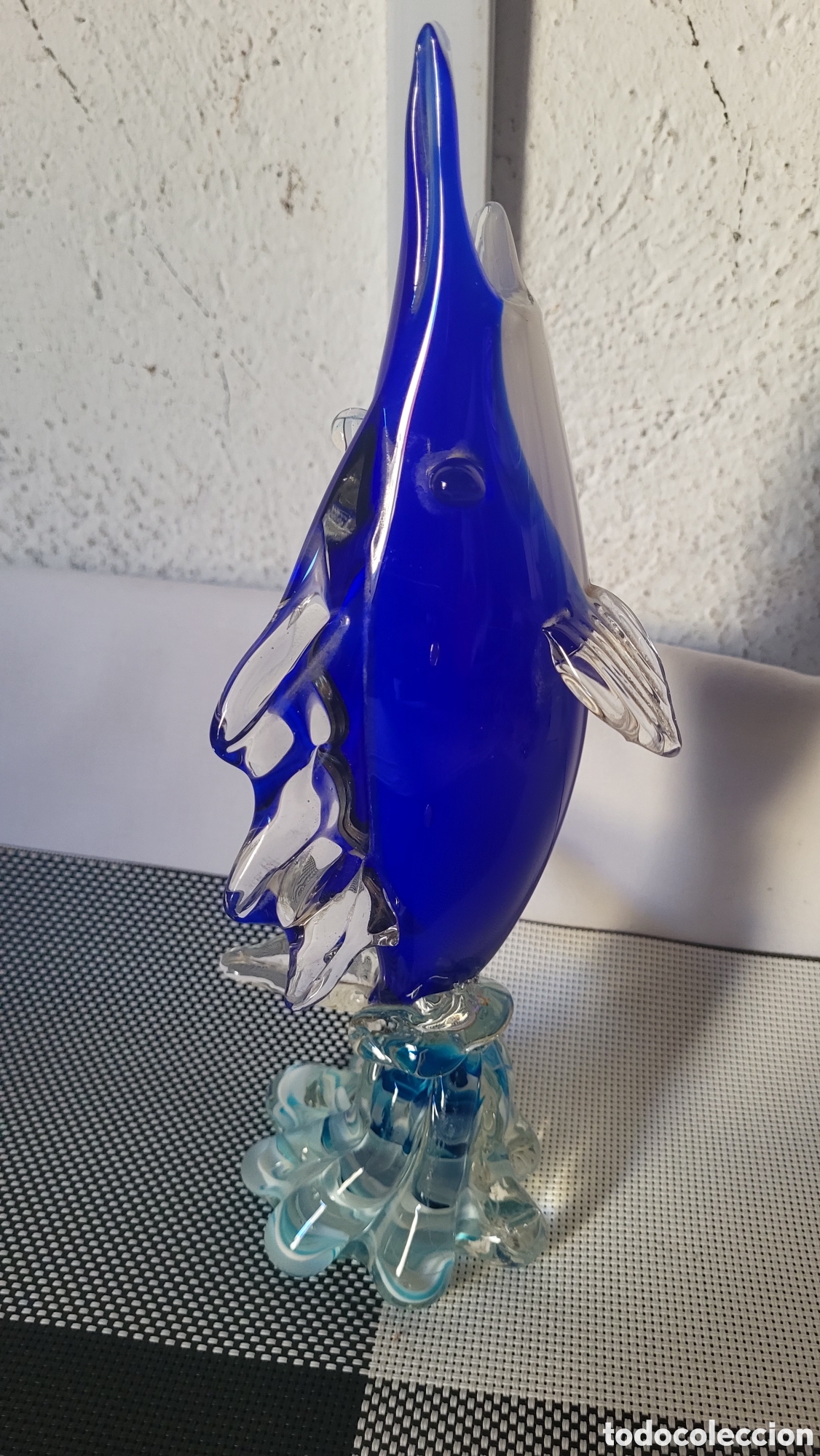 Antig&uuml;edades: Antiguo florero Delfin cristal - Foto 4
