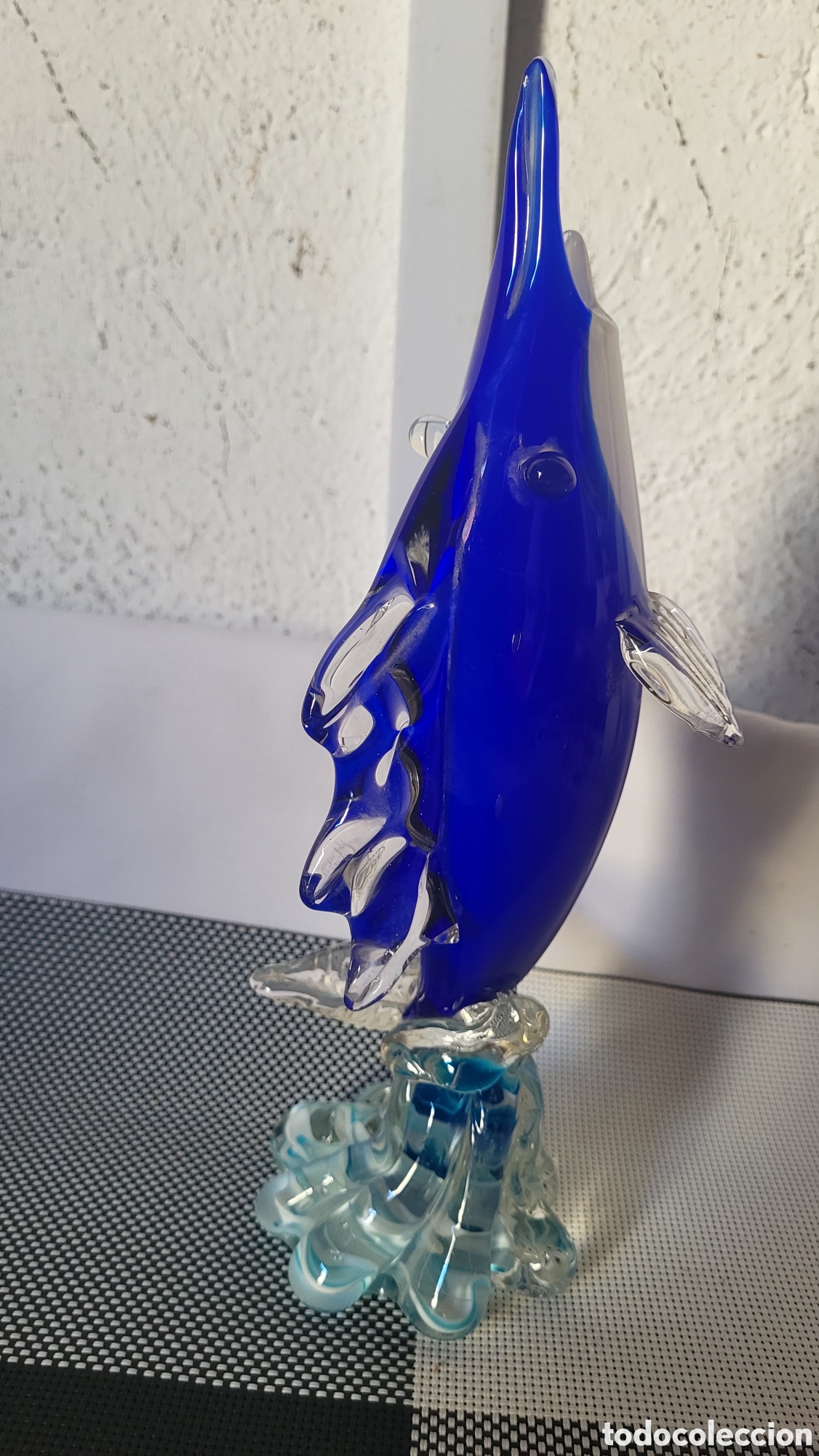 Antig&uuml;edades: Antiguo florero Delfin cristal - Foto 5