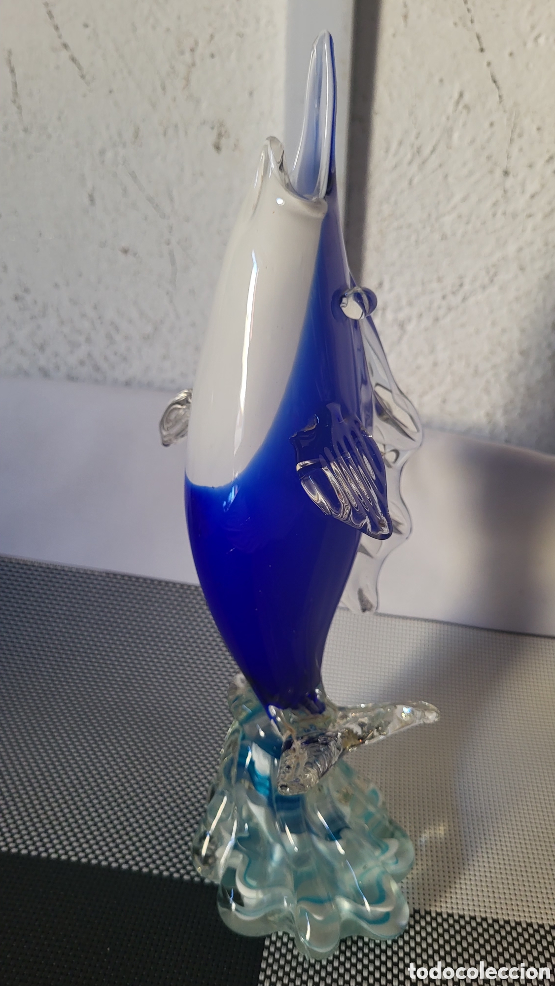 Antig&uuml;edades: Antiguo florero Delfin cristal - Foto 6