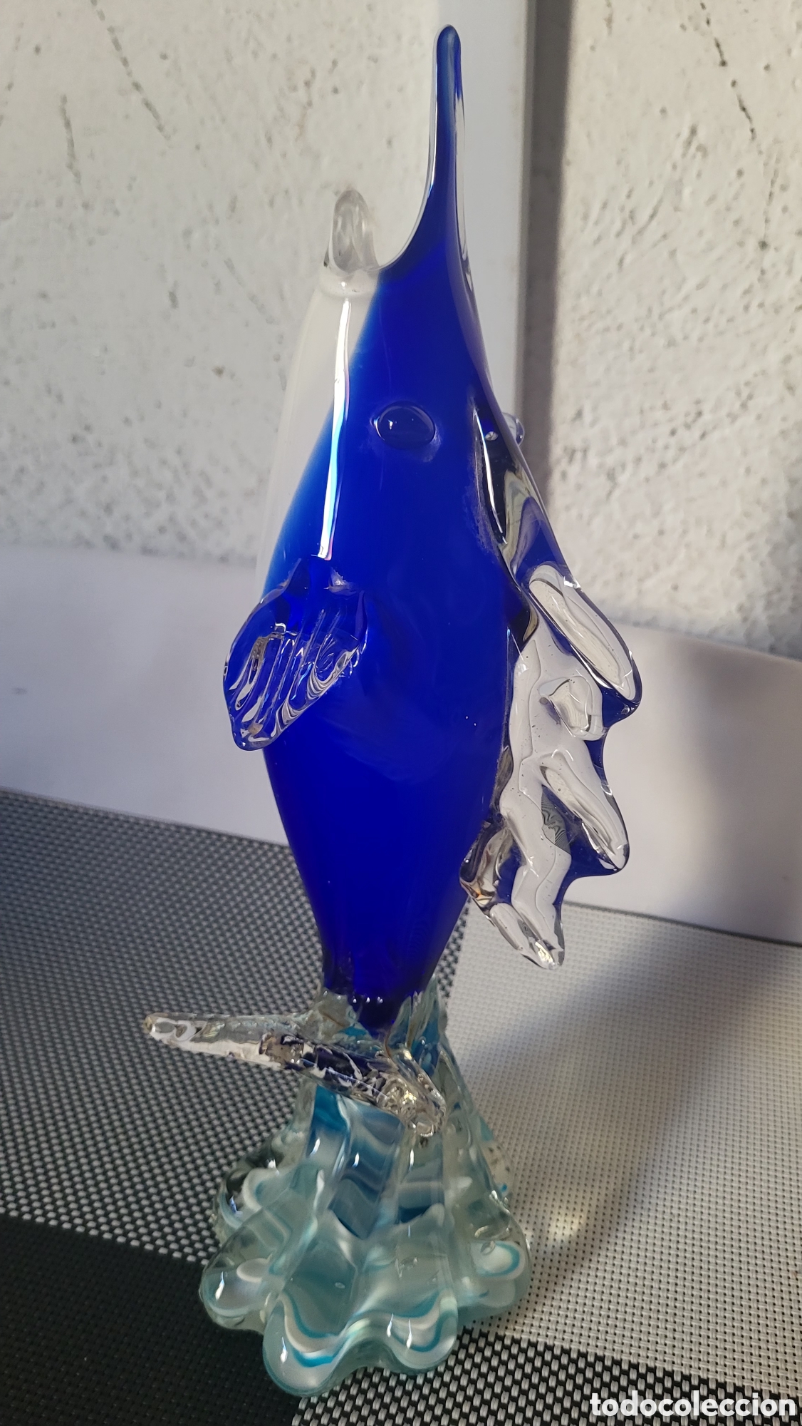 Antig&uuml;edades: Antiguo florero Delfin cristal - Foto 7
