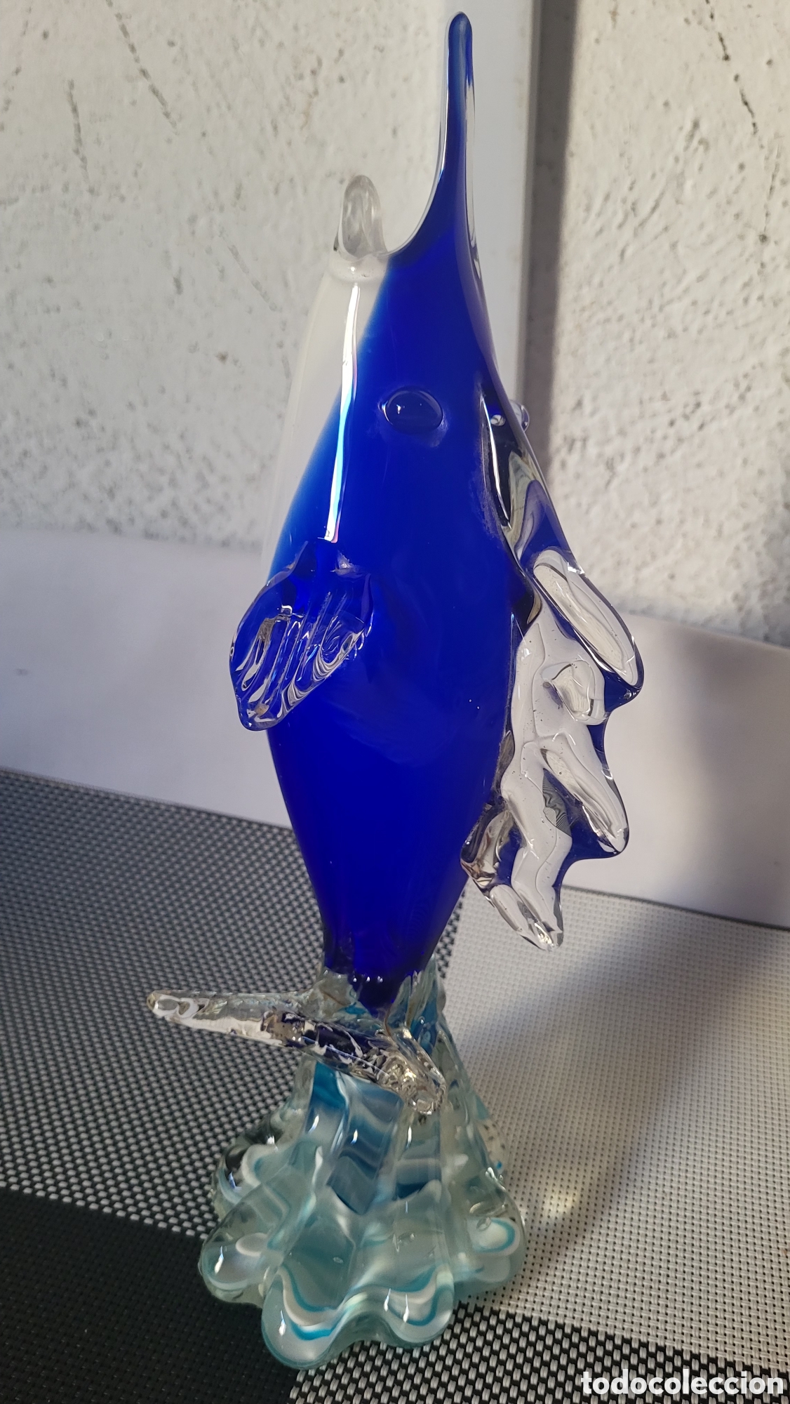 Antig&uuml;edades: Antiguo florero Delfin cristal - Foto 8
