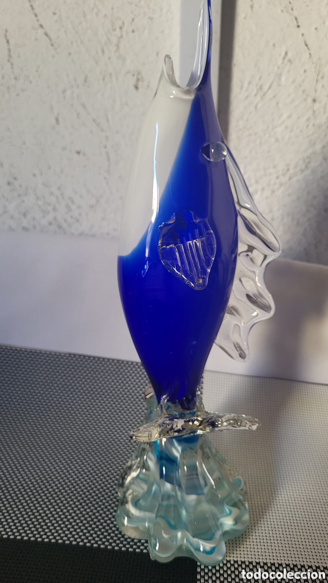 Antig&uuml;edades: Antiguo florero Delfin cristal - Foto 9