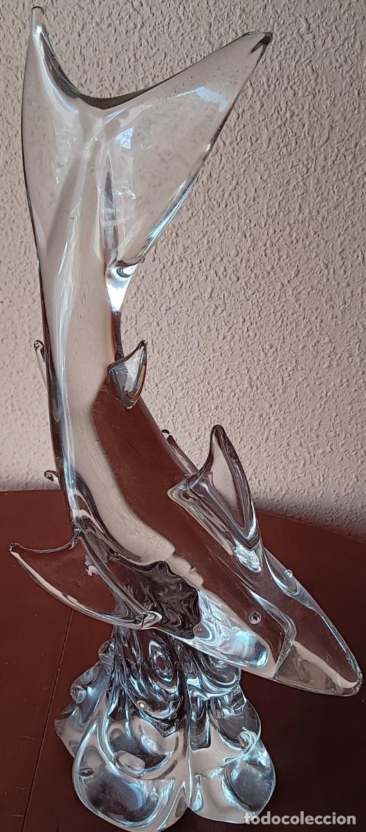 Oggetti Antichi: FIGURA DE TIBUR&Oacute;N DE CRISTAL DE MURANO TRANSPARENTE