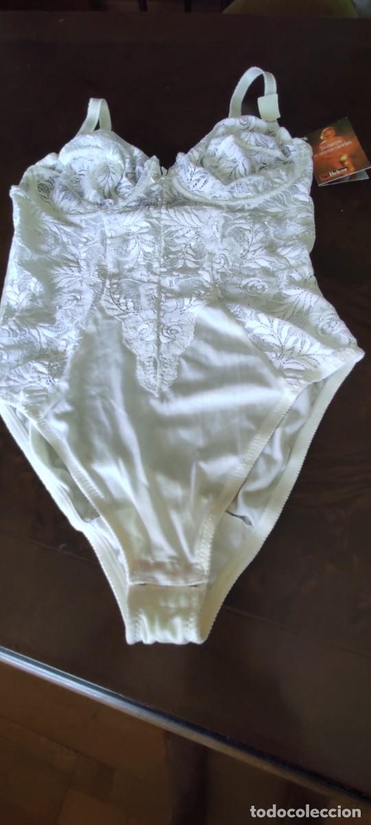 Antig&uuml;edades: BODY VINTAGE BELCOR MODELO CARI-68-BA - NUEVO CON ETIQUETAS - BLANCO CON ENCAJE Y AROS
