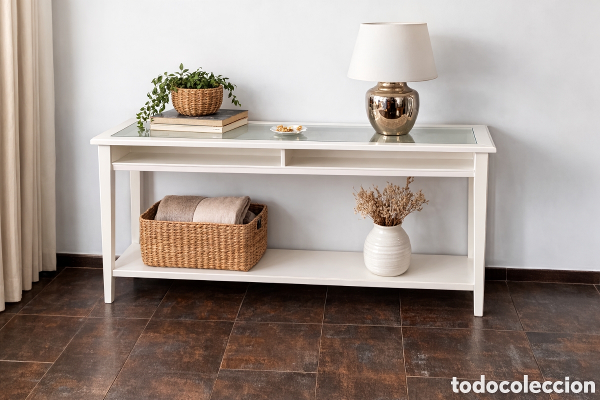 Antig&uuml;edades: Mesa consola Ikea LIATORP cristal blanca Se vende elegante mesa consola de la serie LIATORP de IKEA