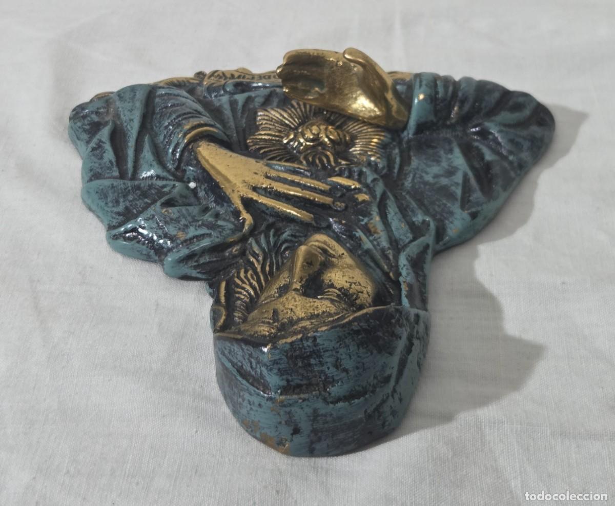Antig&uuml;edades: Relieve en bronce del Sagrado Coraz&oacute;n de Maria para puerta - Foto 4