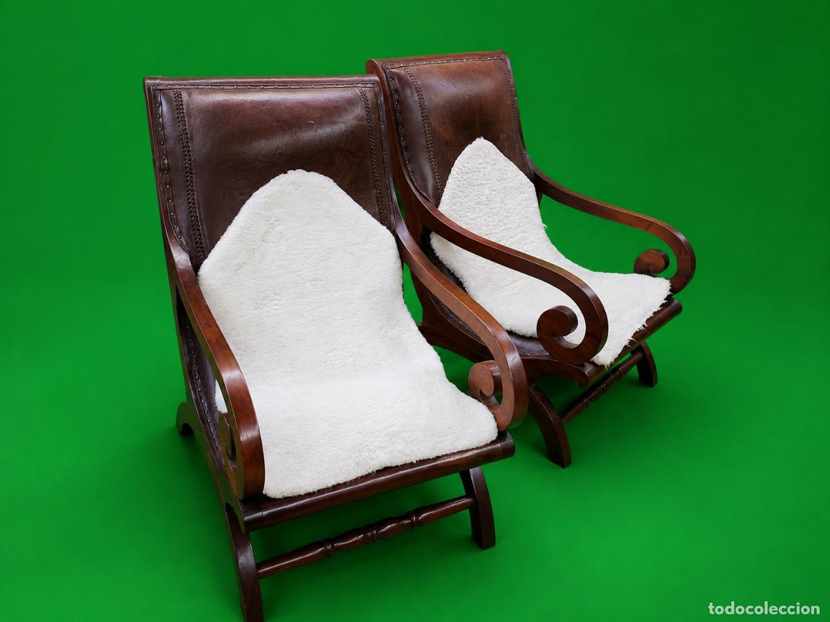 Antig&uuml;edades: Dos sillones de piel