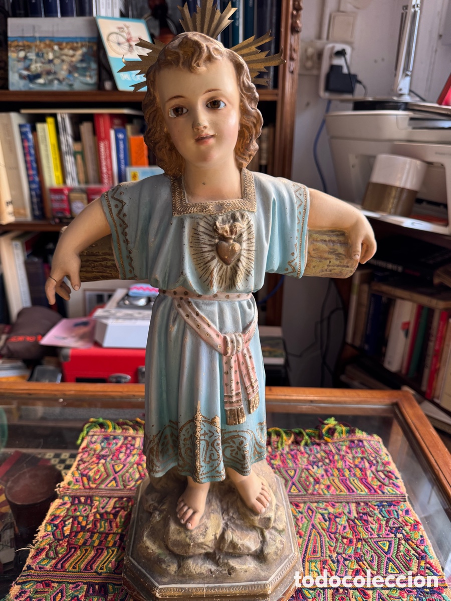 Antig&uuml;edades: Figura religiosa antigua Santo Divino Ni&ntilde;o Jes&uacute;s Olot