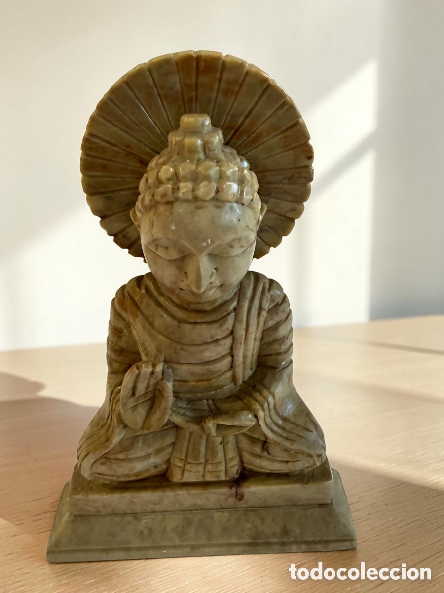 Antig&uuml;edades: Buda de marmol 16 cm - Foto 4
