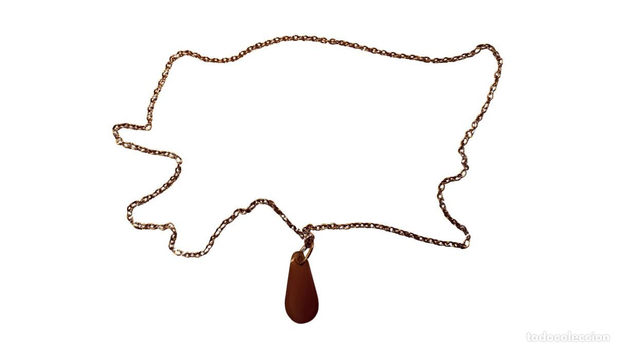 Oggetti Antichi: Collar Vintage Cobre y Piedra Artificial - 40 cm - A&ntilde;os 70