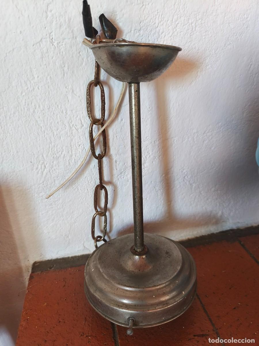 Antig&uuml;edades: L&aacute;mpara de opalina azul cielo. - Foto 7