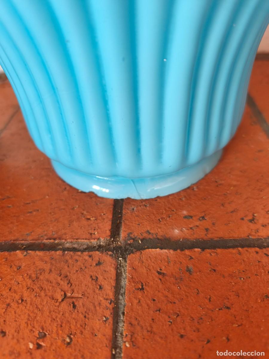 Antig&uuml;edades: L&aacute;mpara de opalina azul cielo. - Foto 13