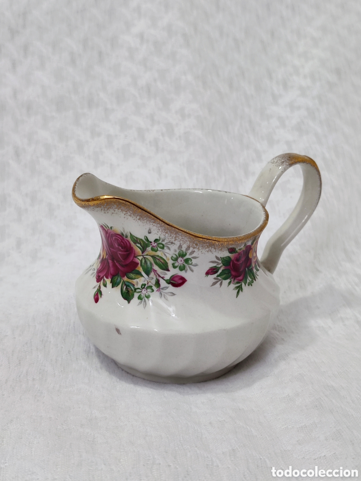 Antig&uuml;edades: Lechera vintage de porcelana inglesa floral