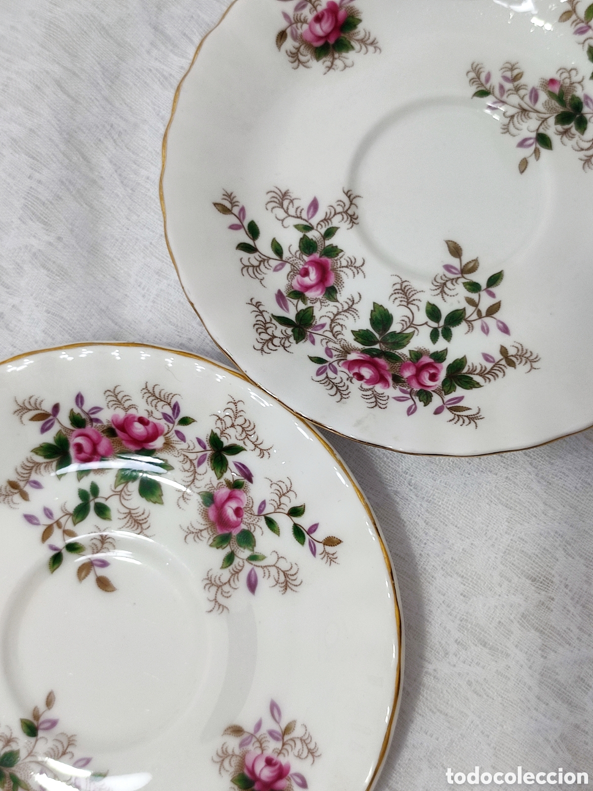 Antig&uuml;edades: Pack 2 Platillos Porcelana Royal Albert Lavender Rose