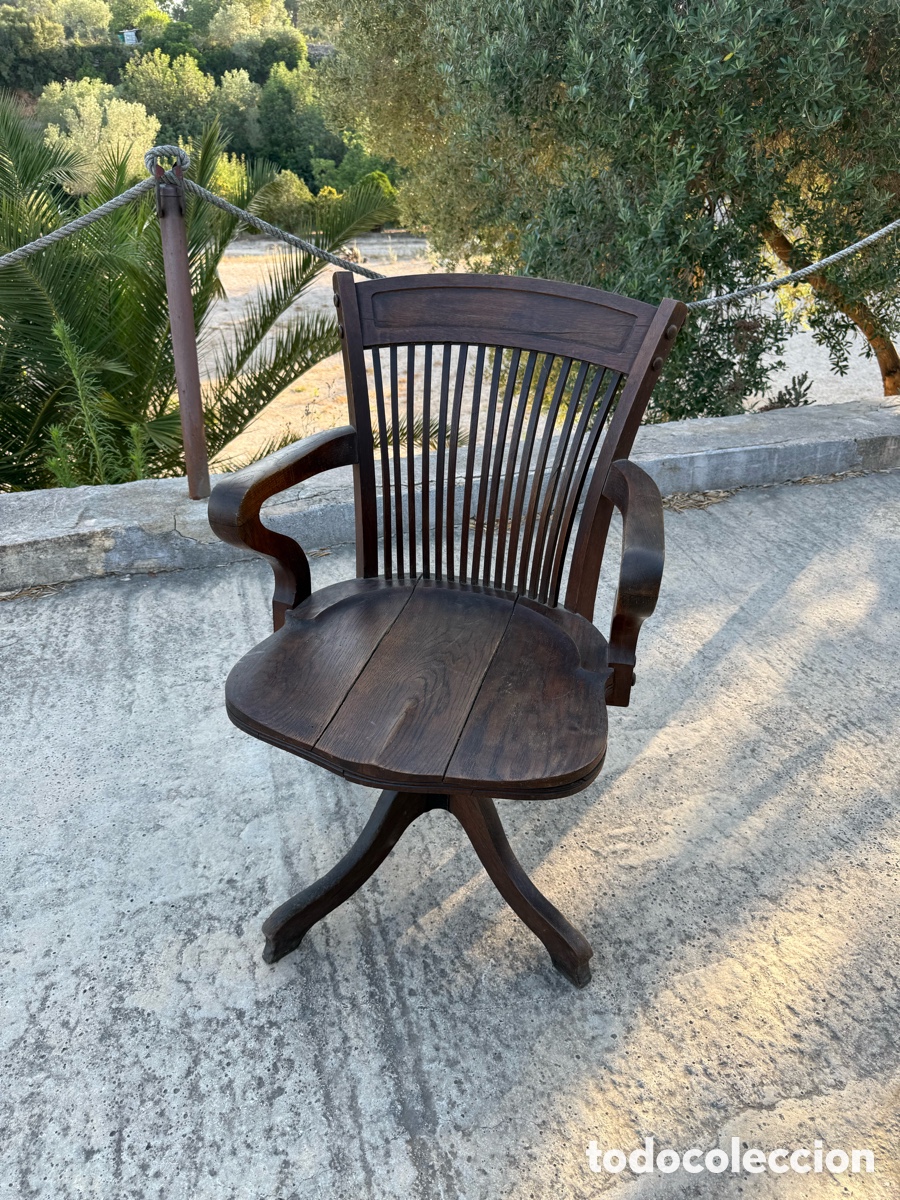 Antig&uuml;edades: Antiguo sillon de escritorio,Roble,Siglo XIX!