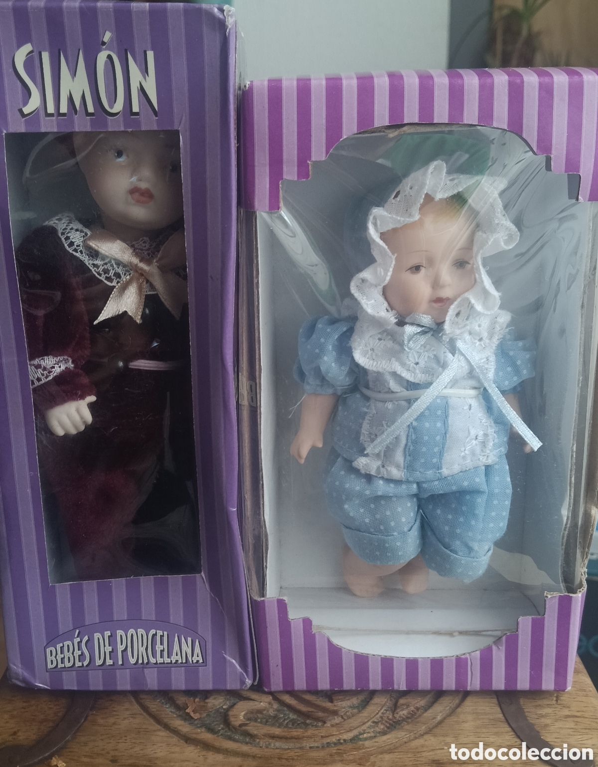 Antig&uuml;edades: 2 mu&ntilde;ecas de porcelana 15 cm aprox