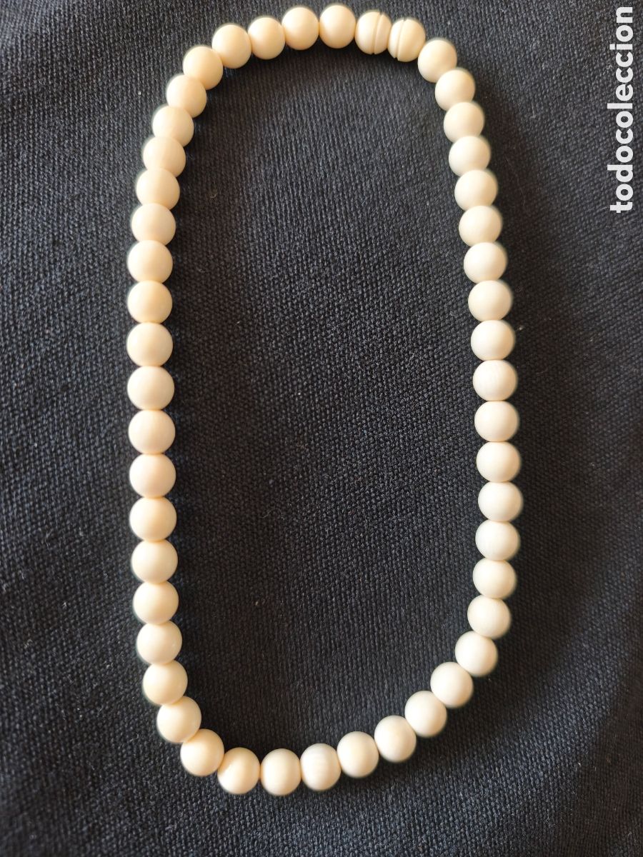 Antig&uuml;edades: ANTIGUO COLLAR DE MARFIL ORIGINAL PASADOR