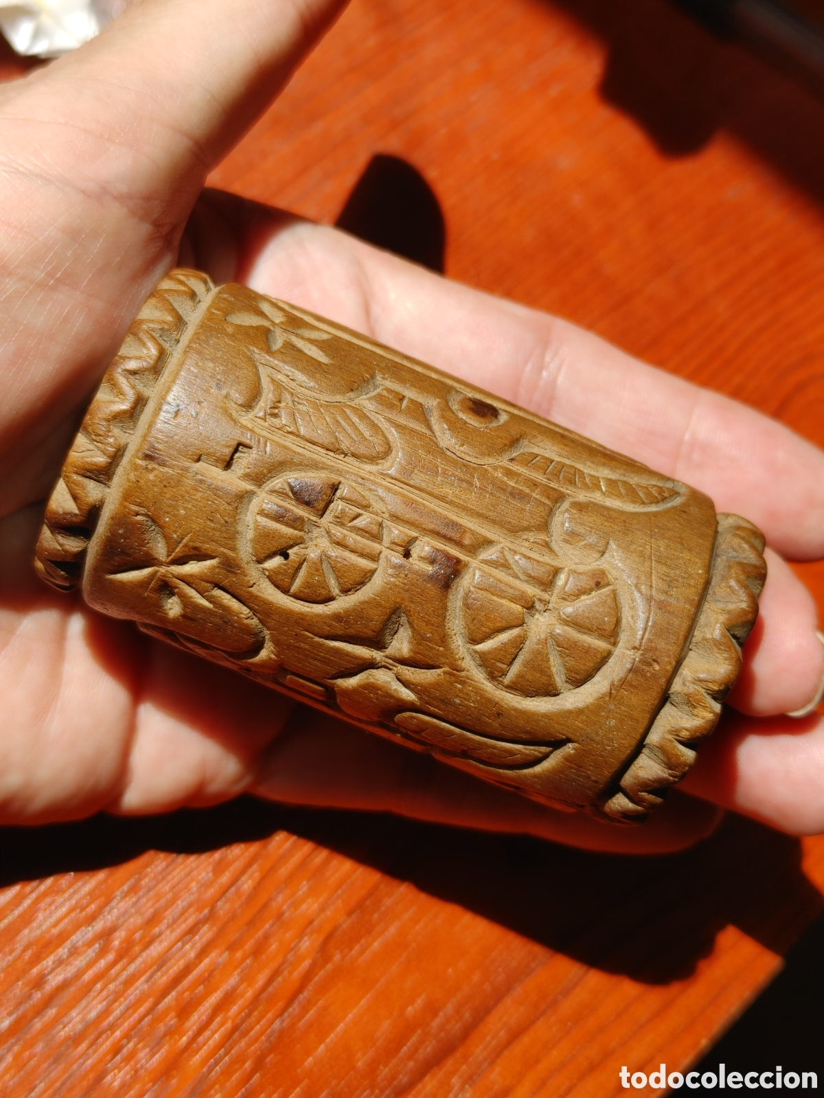 Antig&uuml;edades: Antiguo sello del pan en madera tallada. - Foto 4