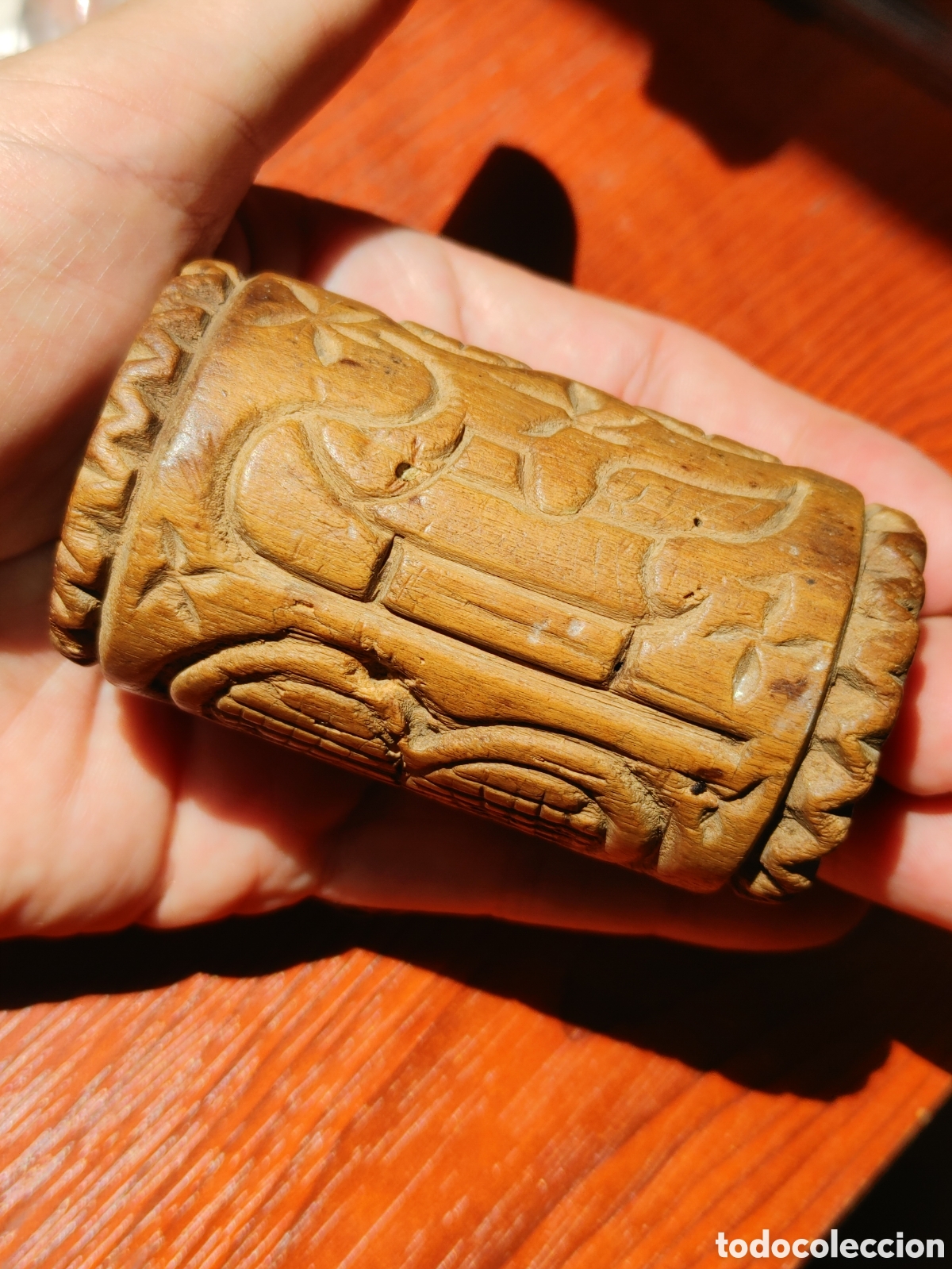 Antig&uuml;edades: Antiguo sello del pan en madera tallada. - Foto 5