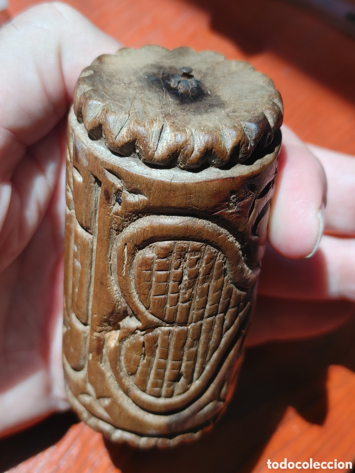 Antig&uuml;edades: Antiguo sello del pan en madera tallada. - Foto 6
