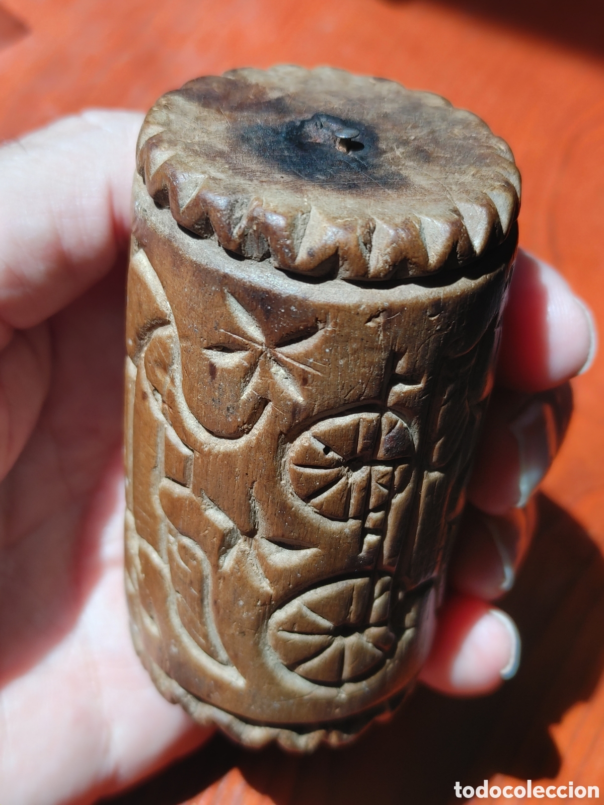 Antig&uuml;edades: Antiguo sello del pan en madera tallada. - Foto 8