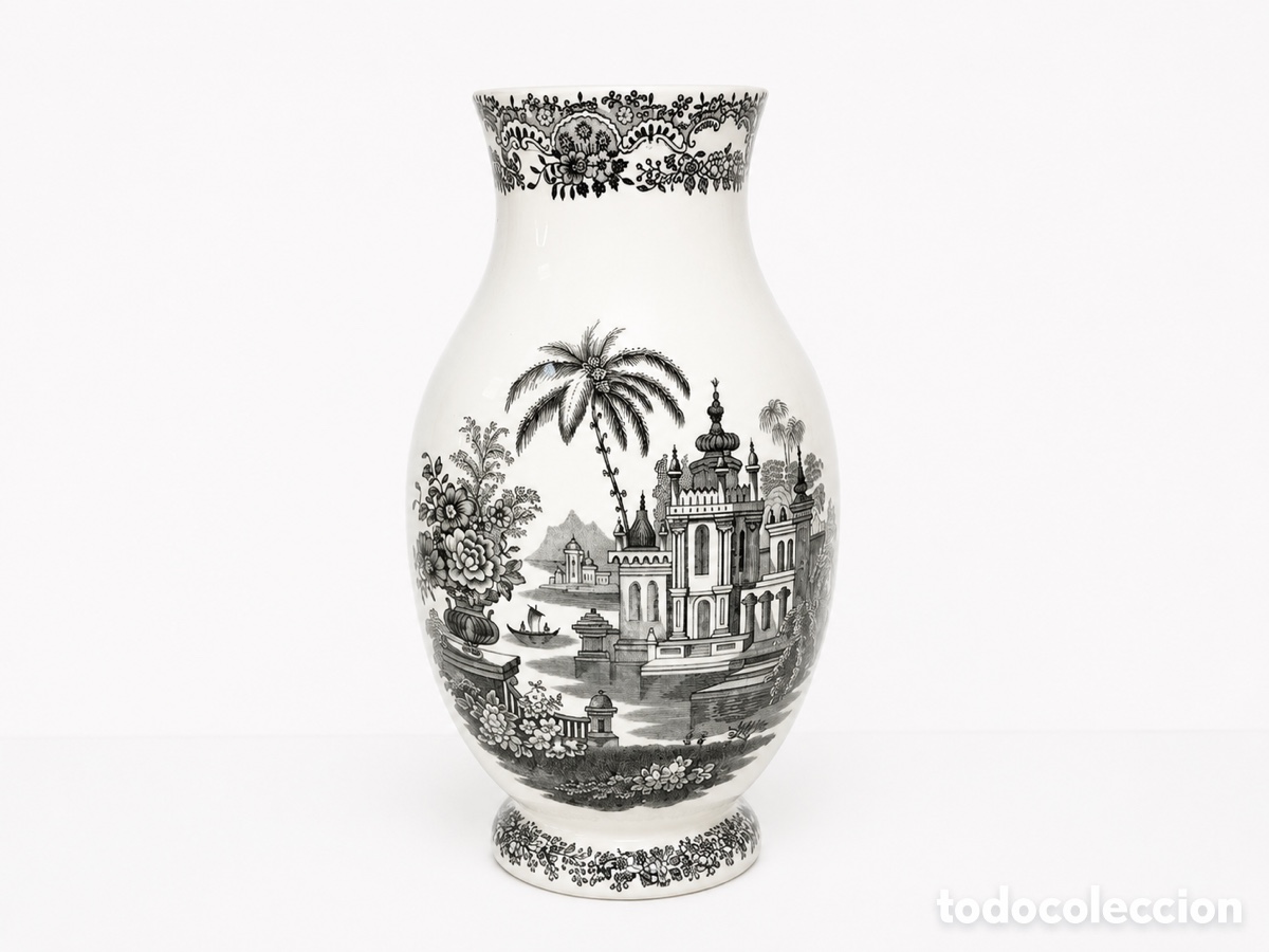 Antig&uuml;edades: Jarr&oacute;n en cer&aacute;mica esmaltada La Cartuja edici&oacute;n Oriente Negro para Johann Hutterdorfer Espa&ntilde;a 1970&rsquo;s