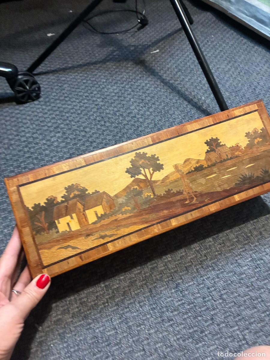 Antig&uuml;edades: CAJA ESTUCHE PLUMIER CON MARQUETERIA - Foto 3
