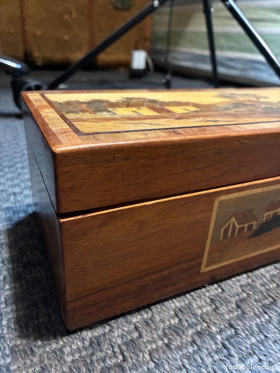 Antig&uuml;edades: CAJA ESTUCHE PLUMIER CON MARQUETERIA - Foto 4